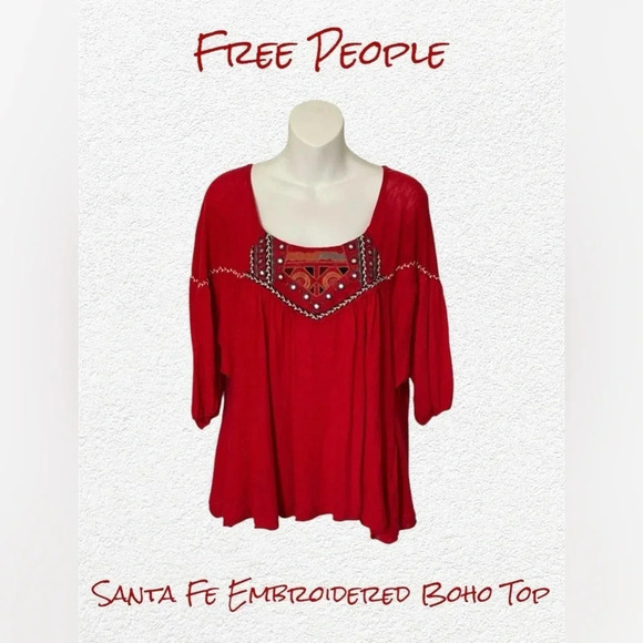 Free People | Santa Fe Embroidered Boho Top - Picture 1 of 4